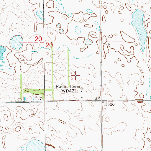 Topographic Map of KGFE-TV (Grand Forks), ND