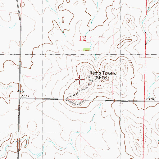 Topographic Map of KFYR-TV (Bismarck), ND