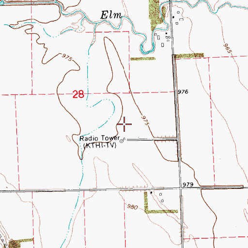 Topographic Map of KTHI-TV (Fargo), ND