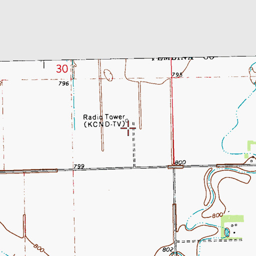 Topographic Map of KWBA-TV (Pembina), ND