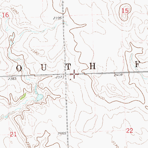 Topographic Map of South Fork School, ND