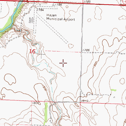 Topographic Map of Mercer County Regional Airport, ND
