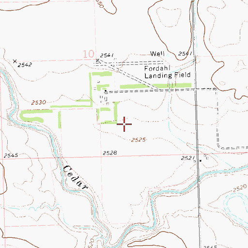 Topographic Map of Fordahl Landing Strip (historical), ND