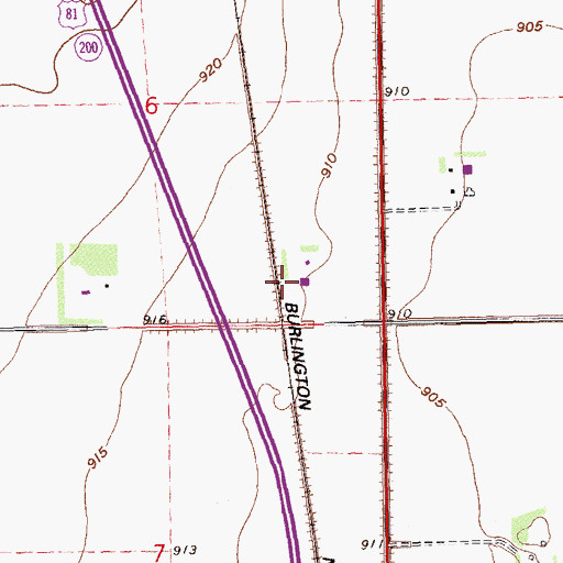 Topographic Map of Deck Airport, ND