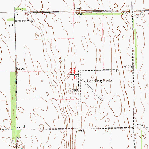 Topographic Map of Inkster Airport, ND
