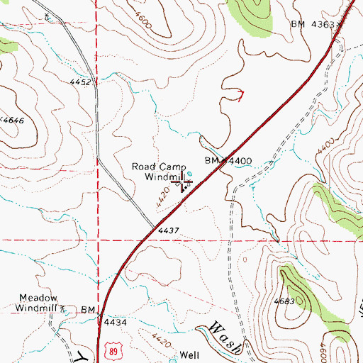 Topographic Map of Road Camp Windmill, AZ