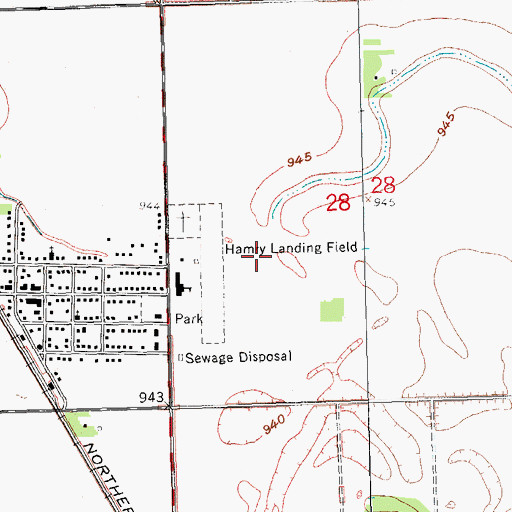 Topographic Map of Robert Odegaard Field, ND