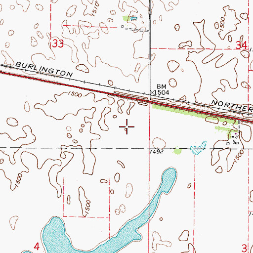 Topographic Map of Leeds Municipal Airport, ND