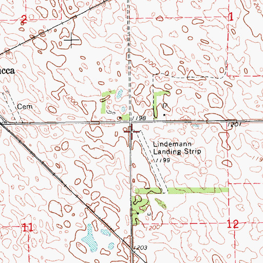 Topographic Map of Lindemann Airport, ND