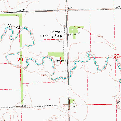 Topographic Map of Dittmer Airport, ND