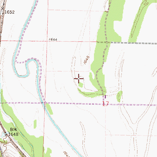 Topographic Map of Wachter Ranch Private Landing Strip (historical), ND
