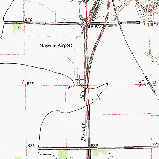 Topographic Map of Mayville Municipal Airport, ND