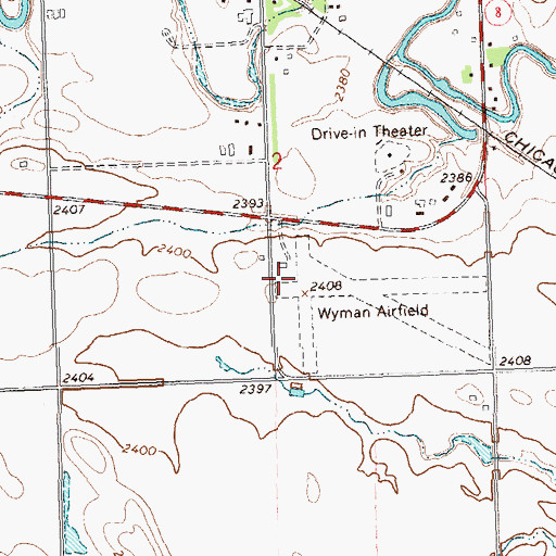 Topographic Map of Mott Municipal Airport, ND