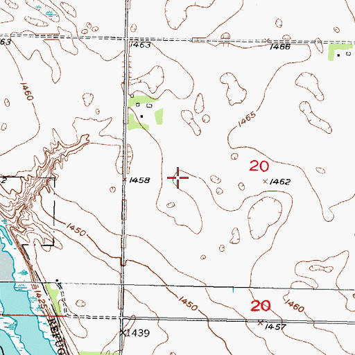 Topographic Map of Johnson Airport, ND