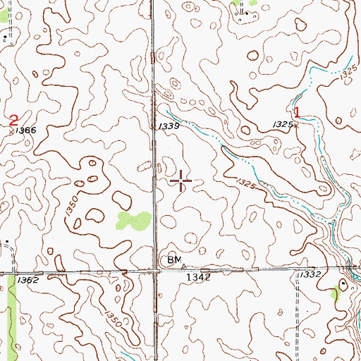 Topographic Map of Spear Airport (historical), ND