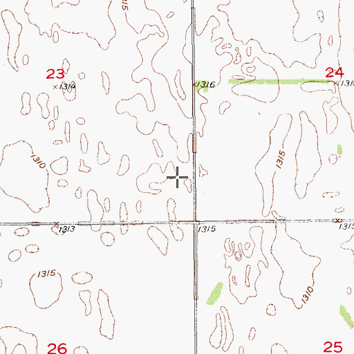Topographic Map of Palensky Private Landing Strip (historical), ND