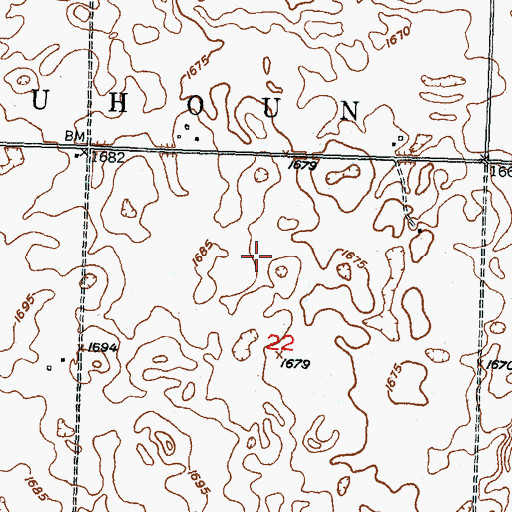 Topographic Map of Haskins Landing Strip (historical), ND