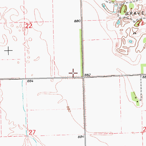 Topographic Map of Knutson Airport, ND