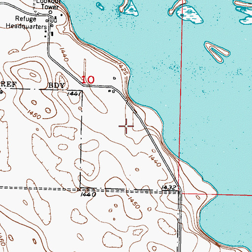 Topographic Map of J Clark Salyer Refuge Landing Field (historical), ND