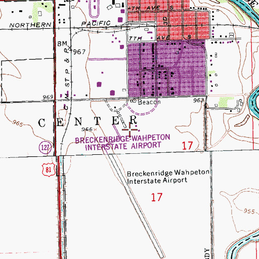 Topographic Map of Harry Stern Airport, ND