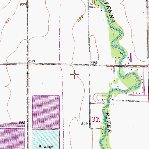 Topographic Map of West Fargo Municipal Airport, ND