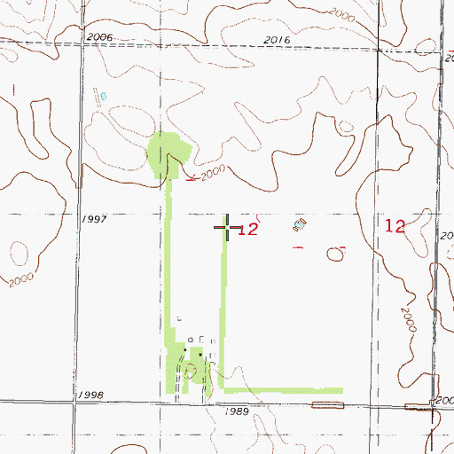 Topographic Map of Erickson Landing Strip (historical), ND