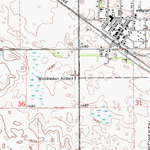 Topographic Map of Wimbeldon Municipal Airport (historical), ND