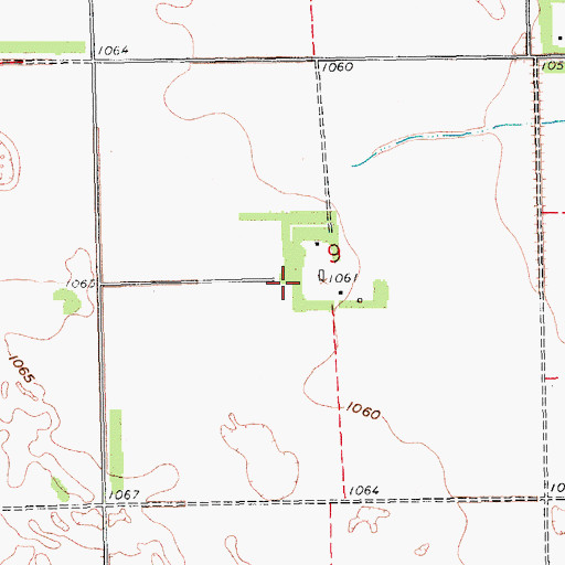 Topographic Map of Sanden Airport, ND