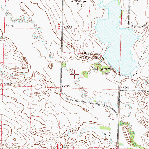 Topographic Map of West Branch Antelope Creek, ND