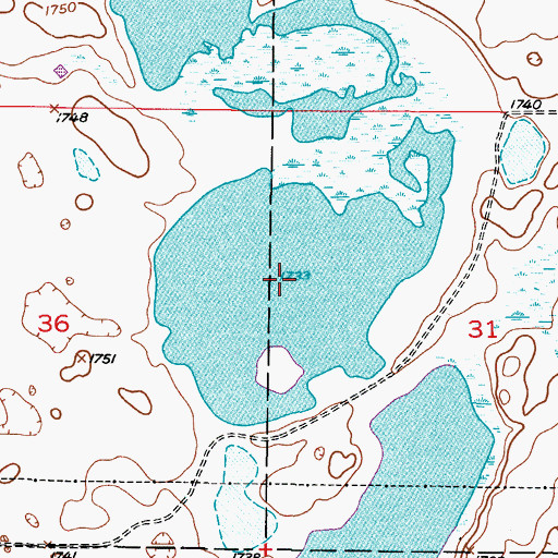 Topographic Map of Pass Lakes, ND