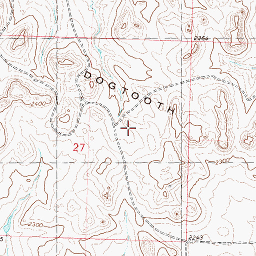 Topographic Map of Dogtooth Buttes, ND