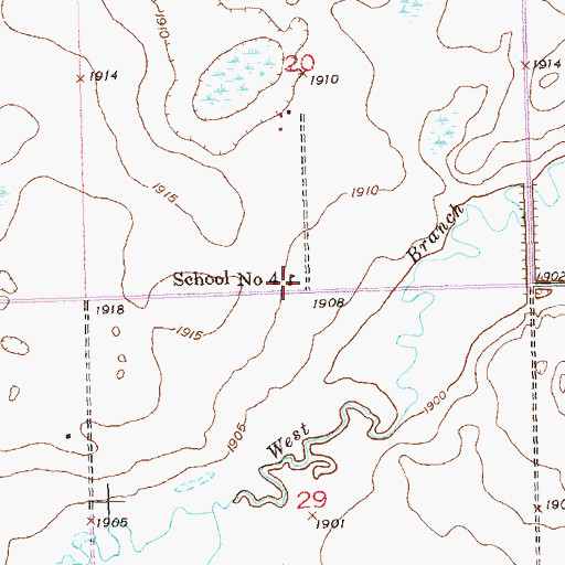 Topographic Map of School Number 4, ND