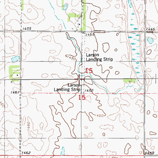 Topographic Map of Larson Landing Strip (historical), ND