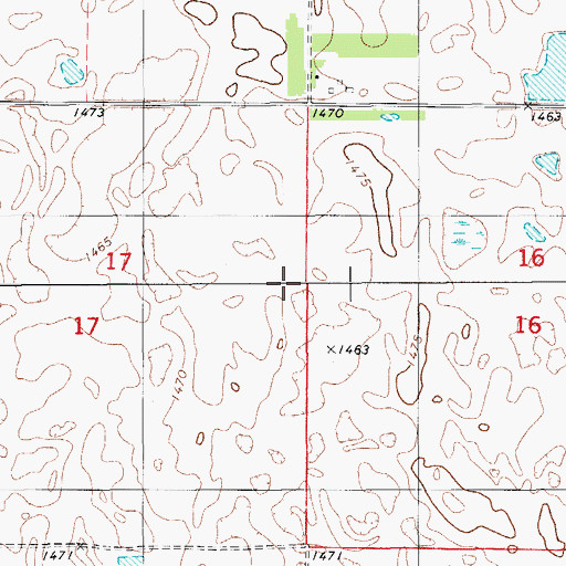 Topographic Map of Leiseth Farms Landing Strip (historical), ND
