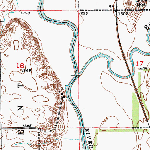Topographic Map of Bear Creek, ND