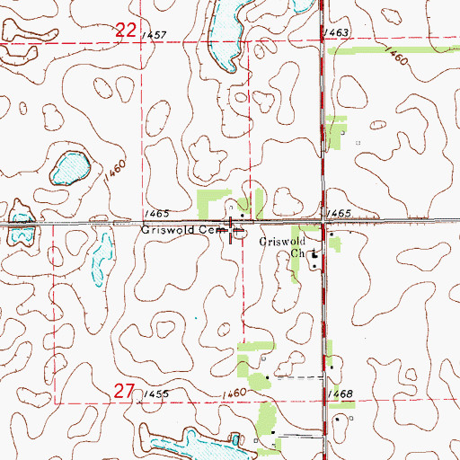 Topographic Map of Trinity Lutheran Cemetery, ND