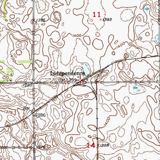 Topographic Map of Independence, ND