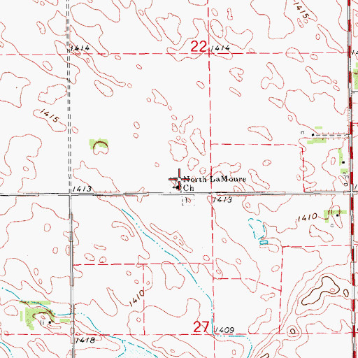 Topographic Map of North LaMoure Church, ND