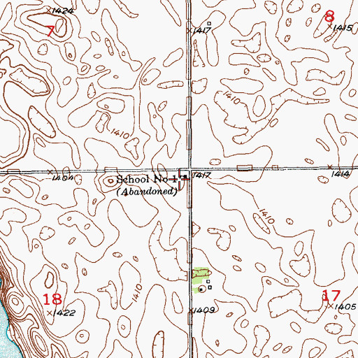 Topographic Map of School Number 1, ND