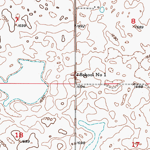 Topographic Map of School Number 1, ND