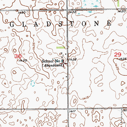 Topographic Map of School Number 2, ND