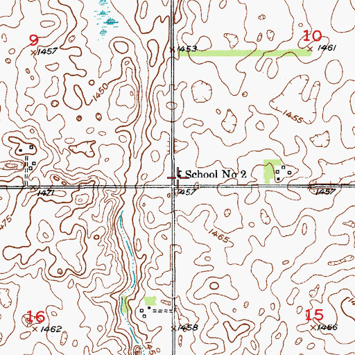 Topographic Map of School Number 2, ND