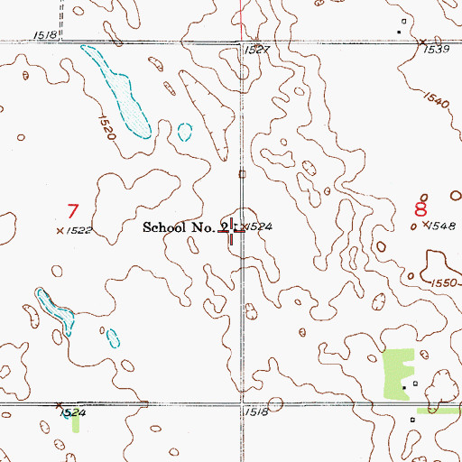 Topographic Map of School Number 2, ND