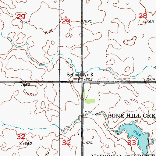 Topographic Map of School Number 3, ND