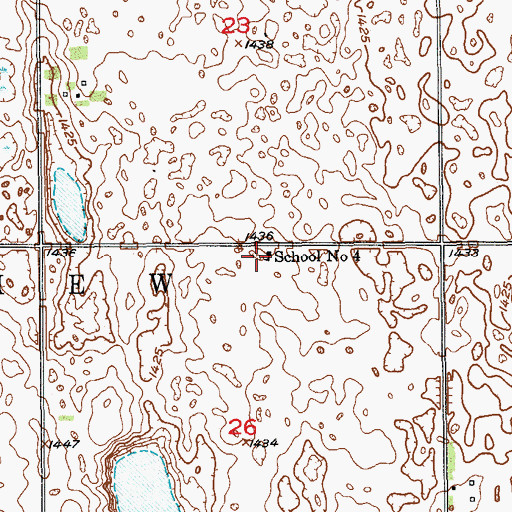 Topographic Map of School Number 4, ND