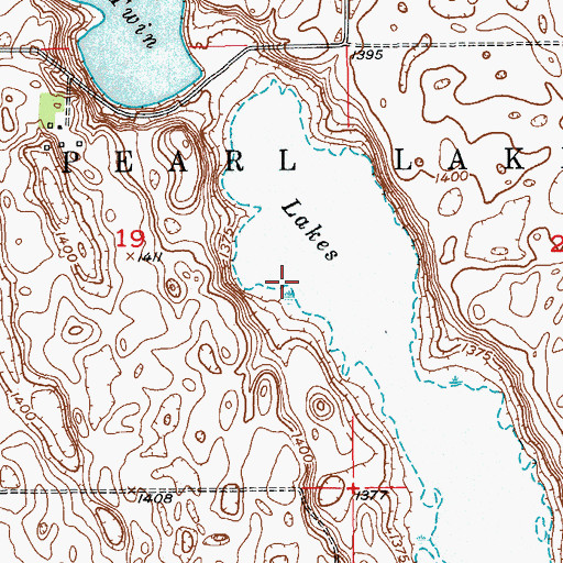 Topographic Map of Twin Lakes, ND