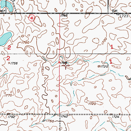 Topographic Map of Lehr-Beglad-Henne Fish Dam, ND