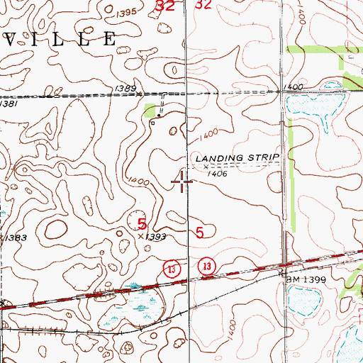 Topographic Map of Laney Landing Strip (historical), ND