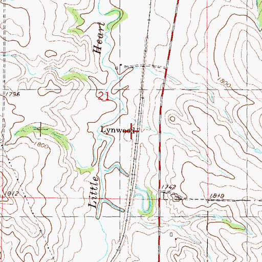 Topographic Map of Lynwood, ND