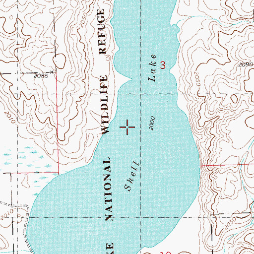 Topographic Map of Shell Lake, ND